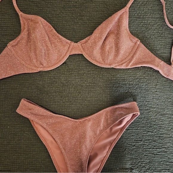 Mauve Sparkle Lulu (Zig Zag Stitch) Bikini Bottom - Picture 3 of 3